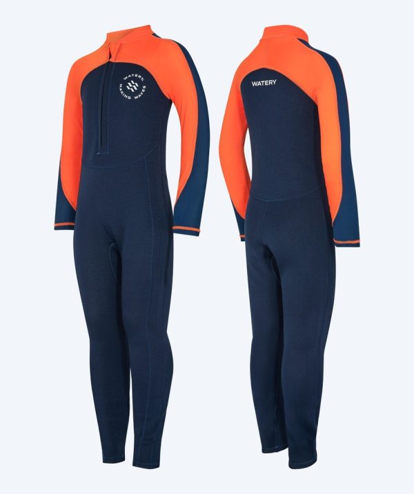 Watery våddragt til børn - Calypso Full-Body - Orange/blå - Våddragt til paddleboard/SUP